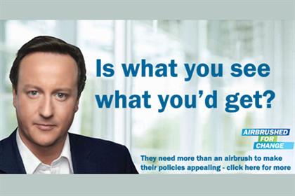 Tory spoof: appeared on Labour website