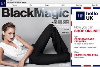 Gap: launches UK online shopping site