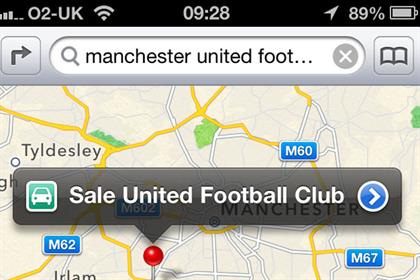 Apple Maps: swaps Man U for Sale United Football Club