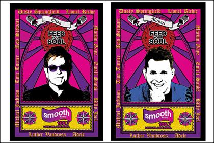 Smooth Radio: images of Elton John and Michael Bublé feature in outdoor campaign