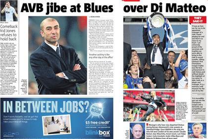 Metro: Blinkbox runs ad around Chelsea's sacking of Roberto Di Matteo