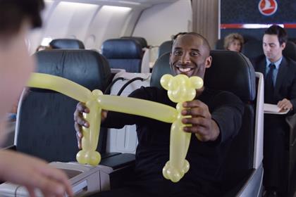 Kobe Bryant: stars in Turkish Airlines' most-shared ad