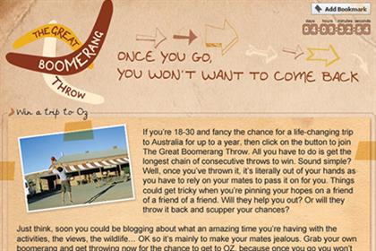 Tourism Australia: launches Facebook 'boomerang' app