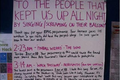 Karaoke complaint: Oli Beale's review of his noisy neighbours' performances