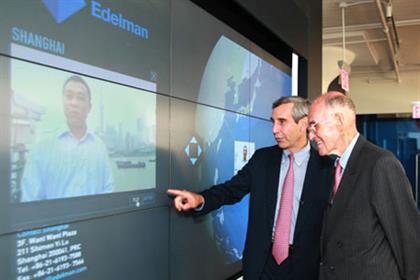 Daniel J. Edelman (right) and son Richard: Founder of Edelman