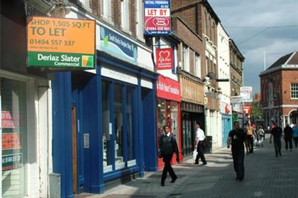 Sign of the times: Many shopping parades have empty premises