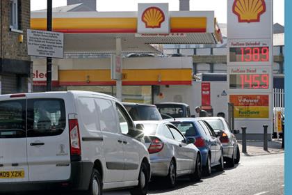 Panic: a scene mirrored across the UK as drivers queue for petrol (Getty Images)