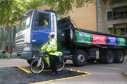 Awareness: The Met Police's cycle training includes using HGVs