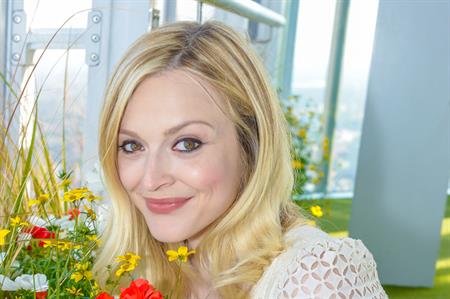 Fearne Cotton cuts red ribbon at Shard's new summer garden
