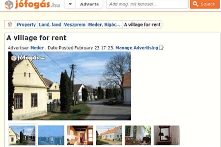 The website listing