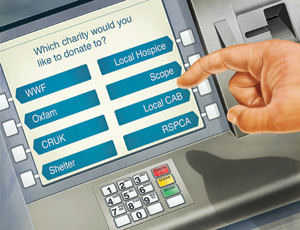 Cash machine giving