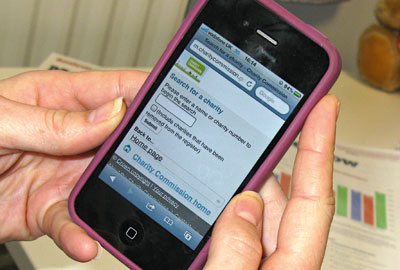 The Charity Commission has a mobile website