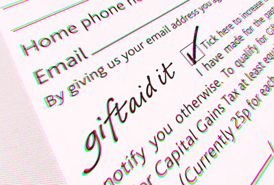 Gift Aid: paper copies would eventually go
