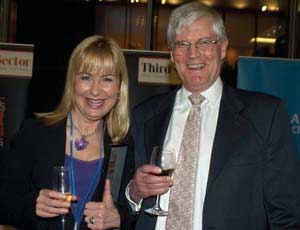 Sian Lloyd with Jeremy Wilson, vice chairman of Barclays Commercial Bank, host of the awards