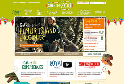 Chester Zoo's new website