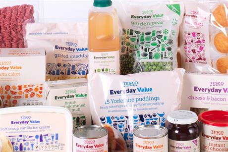 Tesco: rebranded Everyday Value range cited as helping to boost sales