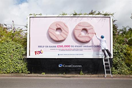 Fox's Biscuits: outdoor drive to boost its for fundraising work for Cancer Research UK