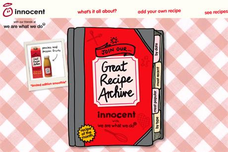 Innocent: creates Great Recipe website