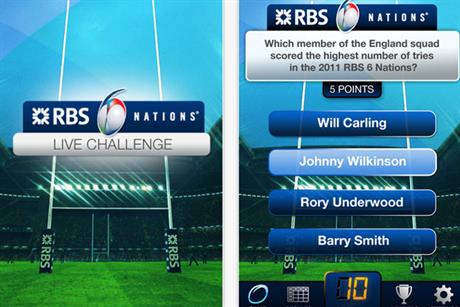 RBS: rolls out Six Nations Live Challenge app