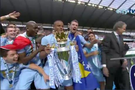 Manchester City take the Premiership: pic courtesy of www.mcfc.co.uk