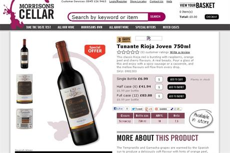 Morrisons: rolls out online wine cellar