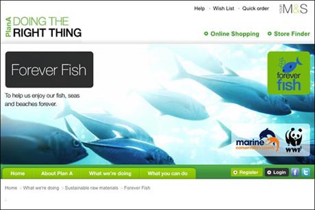 M&S: promoting its Forever Fish campaign