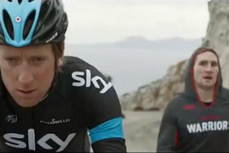Stars: Bradley Wiggins and Sam Tomkins promote Sky Sport's RFL coverage