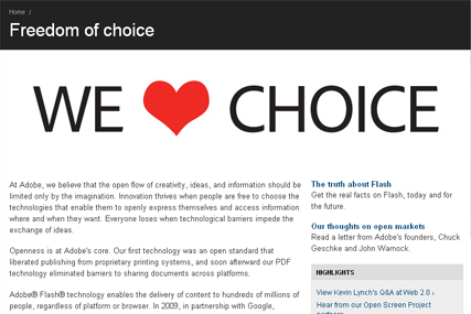 Adobe: message to Apple