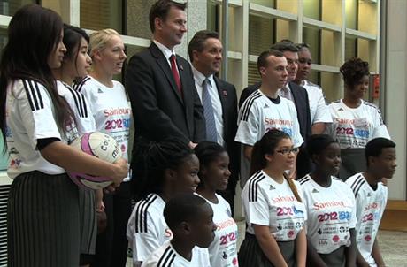 Jeremy Hunt and Justin King: join school children to promote the 2012 School Games