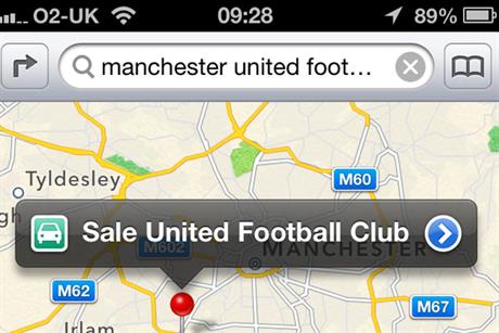 Apple Maps: swaps Man U for Sale United Football Club