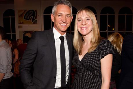 Gary Lineker: pictured with Walkers marketing diretor Miranda Sambles
