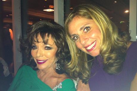 Joan Collins with friend of the stars Nicola Mendelsohn