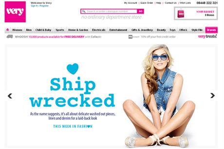 Very.co.uk website: Shop Direct paid search account stays with OMD