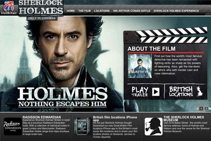 Sherlock Holmes…film was used to promote UK locations