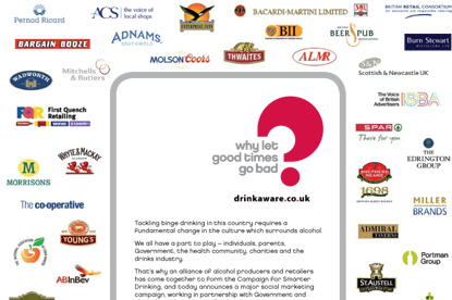 Responsible drinking... new campaign