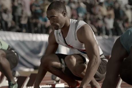 Tyson Gay: sprinter pictured on the starting line in Omega's Olympics ad
