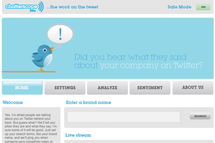 Twitter sentiment monitoring platform: Chatterscope