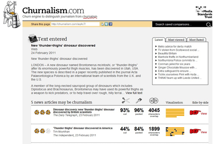 Churnalism.com: Compares press releases with published stories