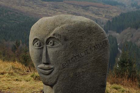Attraction: The Talking Head statue in the Forest of Ae, Scotland (Credit: Forestry Commission scotland)