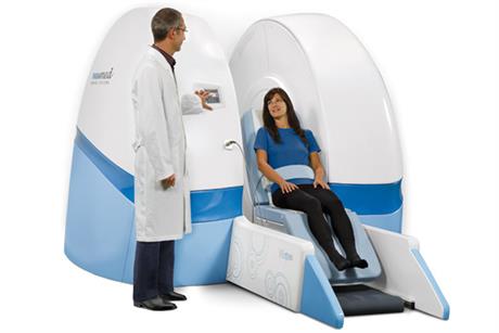 Innovation: the upright open scanner is only the second to be launched in the UK