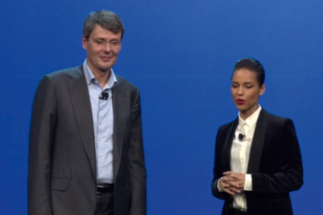Launch: CEO Thorsten Heins and newly named creative director Alicia Keys