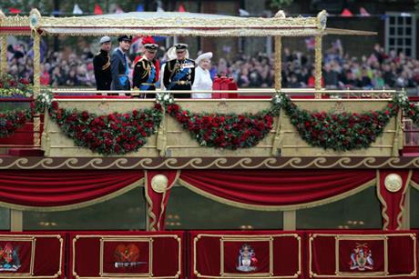 The royal family on board the barge