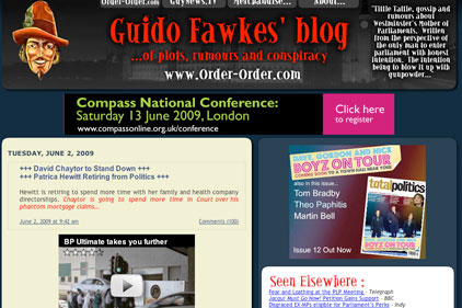 Guido Fawkes: popular political blogger