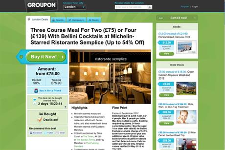 Groupon: 36.5 million worldwide users