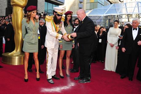 Urning your PR stripes: Sacha Baron Cohen stunt (Rex Features)