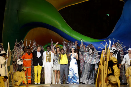Passing the baton: Brazillian performers gove an idea of what to expect at Rio 2016