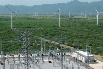 Narrow belt...La Ventosa wind farm in Oaxaca