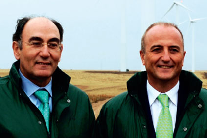 Iberdrola's Ignacio Galan (left) and minister Migeul Sebastian