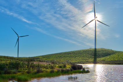 A Gamesa 2MW turbine at the 244MW El Andévalo wind farm