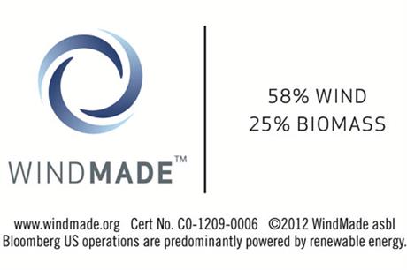Bloomberg US is one of the few major companies to be accredited by WindMade
